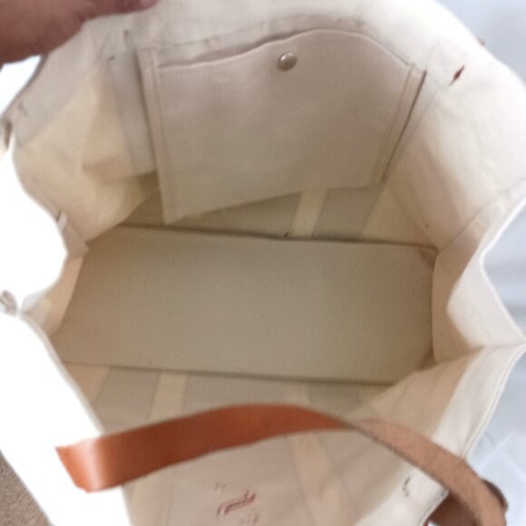 Extra Large 'S' Canvas Tote Shopper Bag Carryall Leather Straps Great Condition - Picture 8 of 9